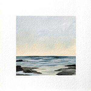 8x8 Maine Original Oil Painting Seascape Ocean Coastal Art New England Signed